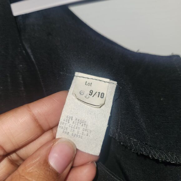 Vintage Womens Scarlett Two Piece Suit Black Dress Plaid Yellow Blazer Size 9/10 - Picture 10 of 10